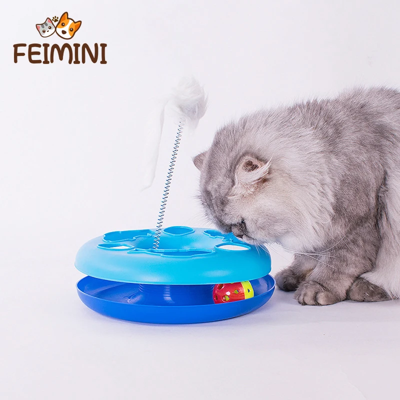 

Забавные кошачьи игрушки FEMINI для домашних кошек, интерактивные котята, игрушки, роллеры С Кошачьей Мятой, весна, с мячиками для упражнений, и...