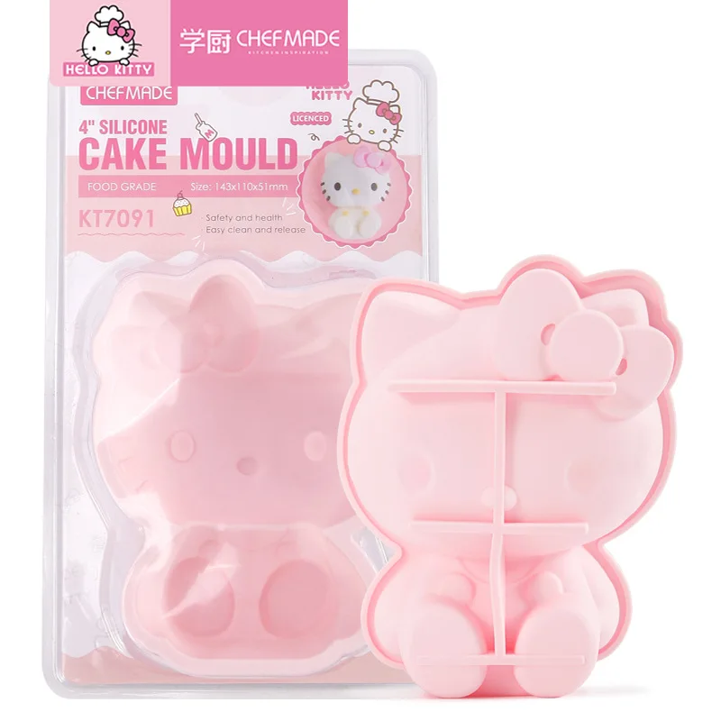

Sanrio Hello Kitty4 Inch Three-Dimensional Silicone Pudding Chiffon Mousse Cake Steamed Rice Ice Cream Mold Kitchen Supplies