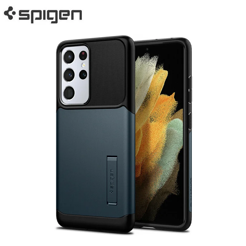 

Original Korean Spigen Slim Armor Shockproof Slim Cover For Samsung Galaxy S21 Plus Stand Case Bracket Cover