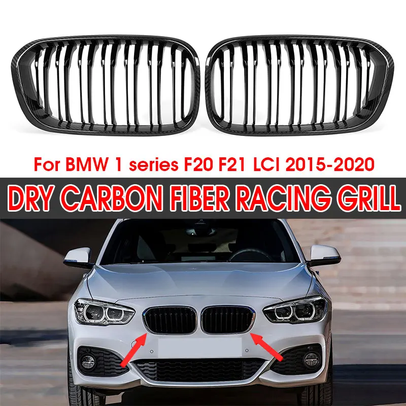 

Передний бампер из сухого углеродного волокна, гоночный гриль для капота BMW 1 серии F20 F21 LCI 2015-2020 хэтчбек 114i 116i 118i