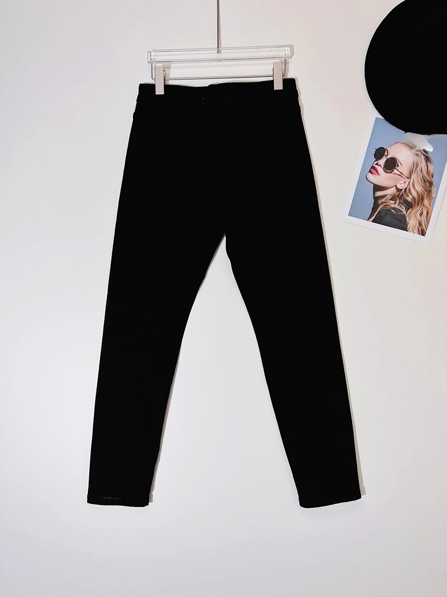 Осень-зима 2024 мужские красивые индивидуальные черные джинсы модные новые