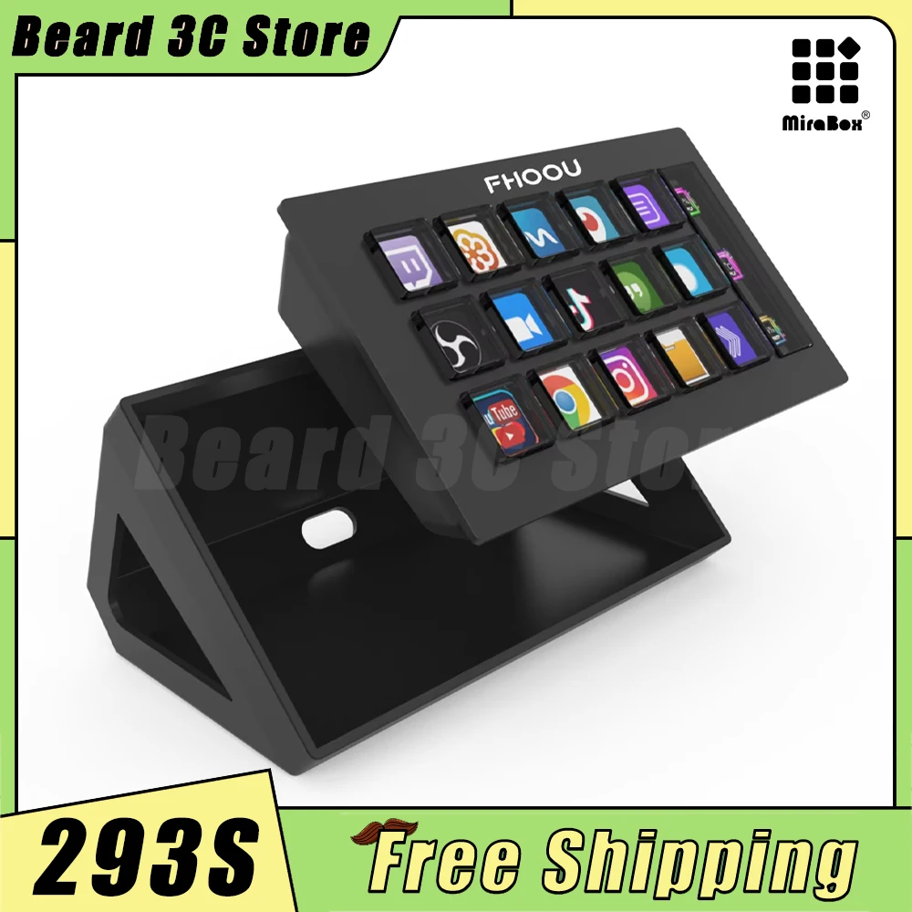 MiraBox 293S StreamDeck визуальная клавиатура 15 клавиш Live Content ЖК-кнопка создание