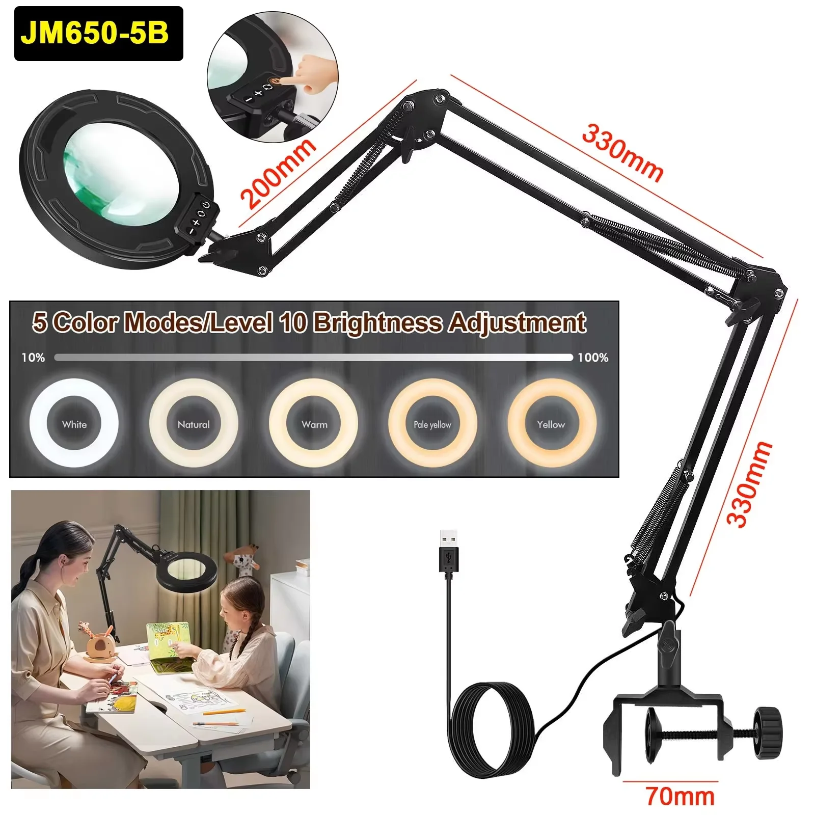 NEWACALOX5X 5-кратная лупа с подсветкой лупа 40мм 10 кратная блистер goodmark