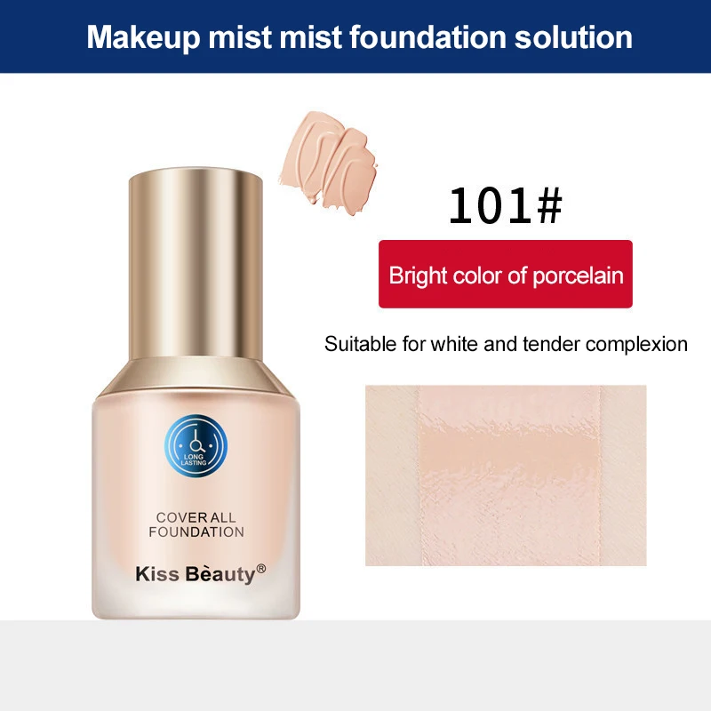 

30ml Liquid Foundation Oil Control Soft Mist Foundation Cream Modify Brighten Skin Tone Moisturizing Light Concealer Face Makeup