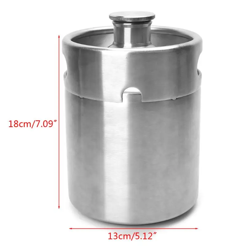 

2L Homebrew Growler Mini Keg Stainless Steel Beer Home Brewing Making Bar Tool R7UB