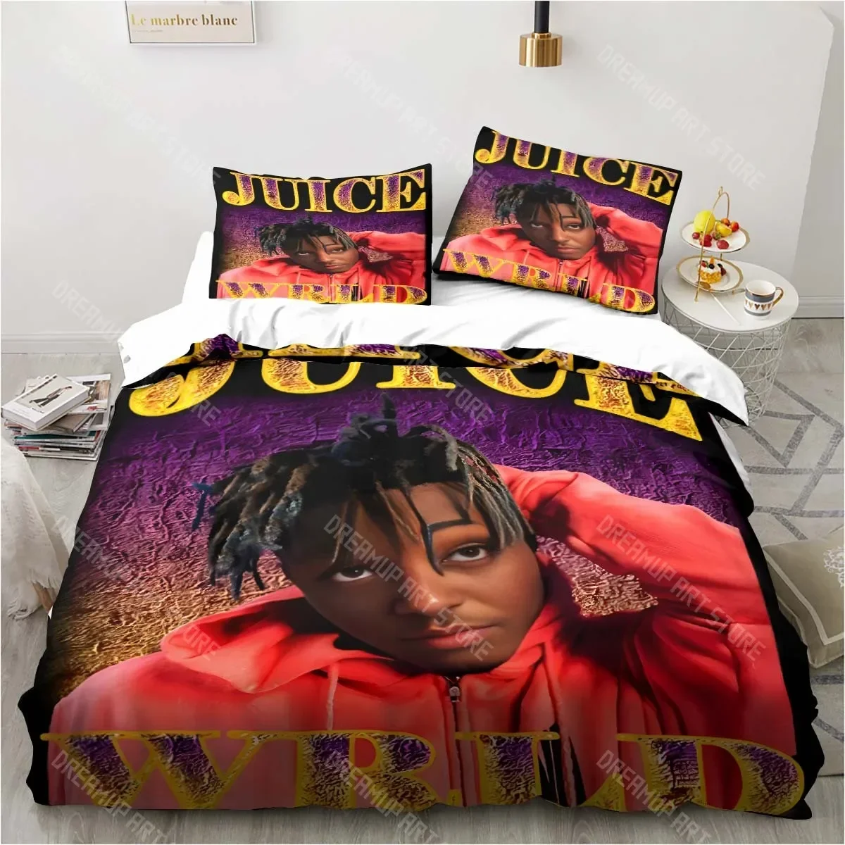Комплект постельного белья Juice-Wrld 999, 3D-постельное белье с изображением рэпера, наволочка, пододеяльник, комплект постельного белья для детской комнаты, роскошный комплект на день рождения (art.: 3920d8a2924dc) - 3920d8a2924dc