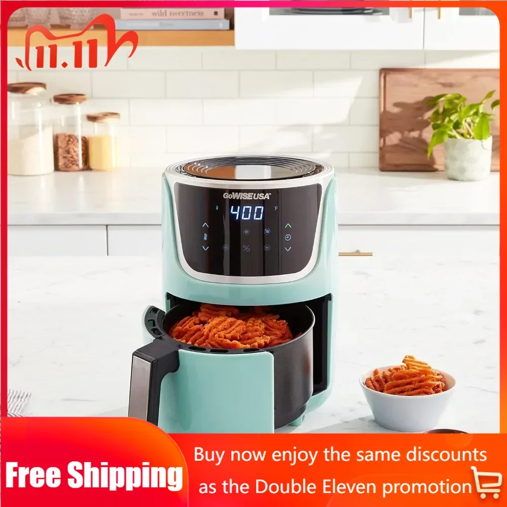 

7-Quart Electric Air Fryer with Dehydrator& 3 Stackable Racks, Digital Touchscreen with 8 Functions + Recipes, 7.0-Qt
