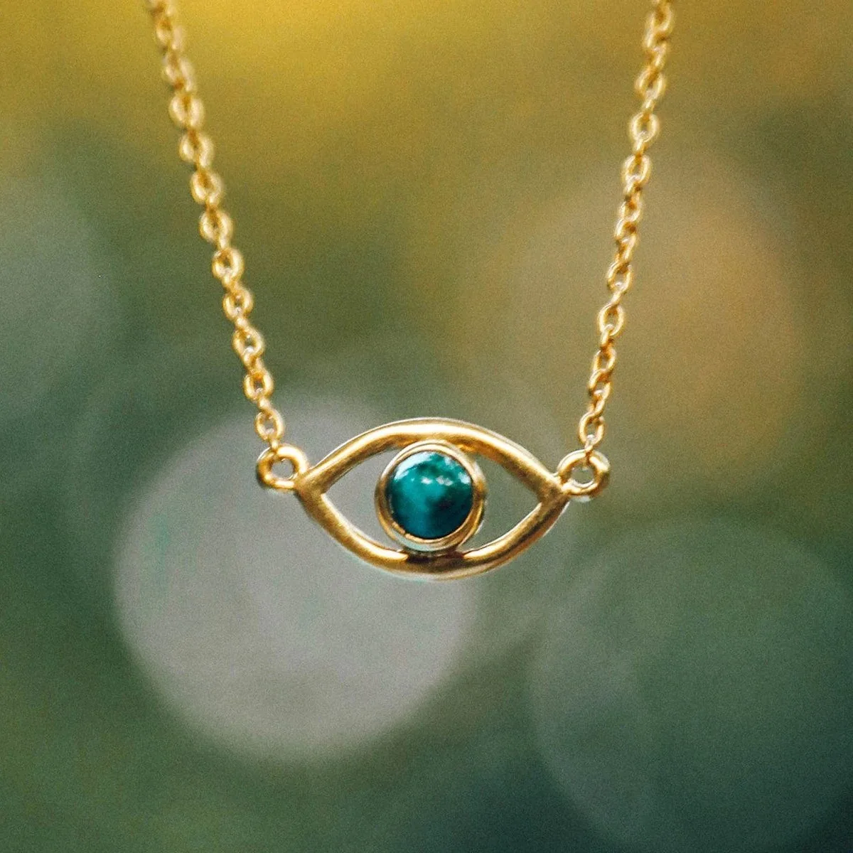 

New Women's Evil Eye Necklace Blue Eye Pendant Turquoise Devil's Eye Clavicle Chain Long Chain Turkish Jewelry Wholesale