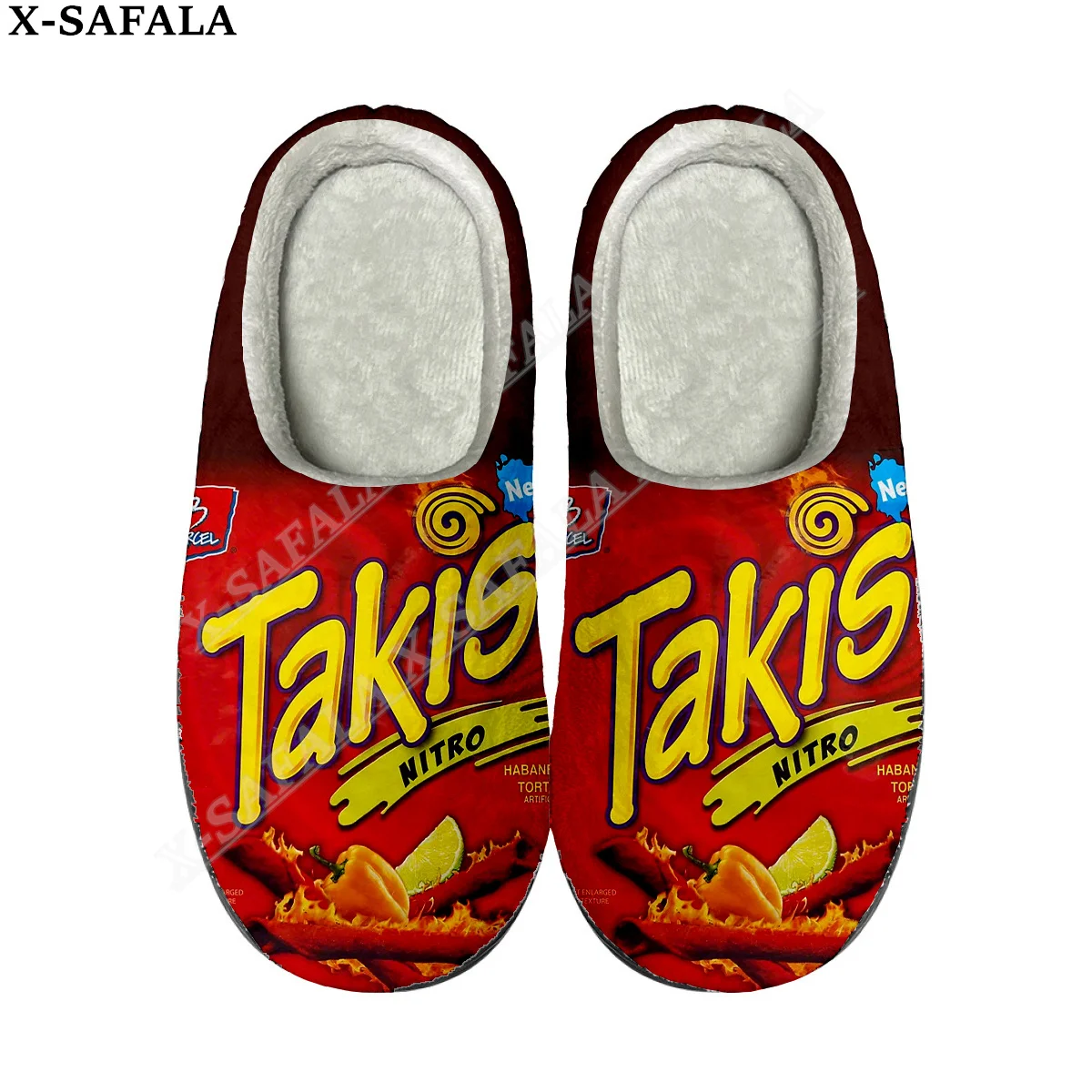 

Funny Chips Takis Food Snack Home 3D Printed Cotton Slippers Mens Women Sandals Plush Casual Keep Warm Shoes Thermal Slipper-4