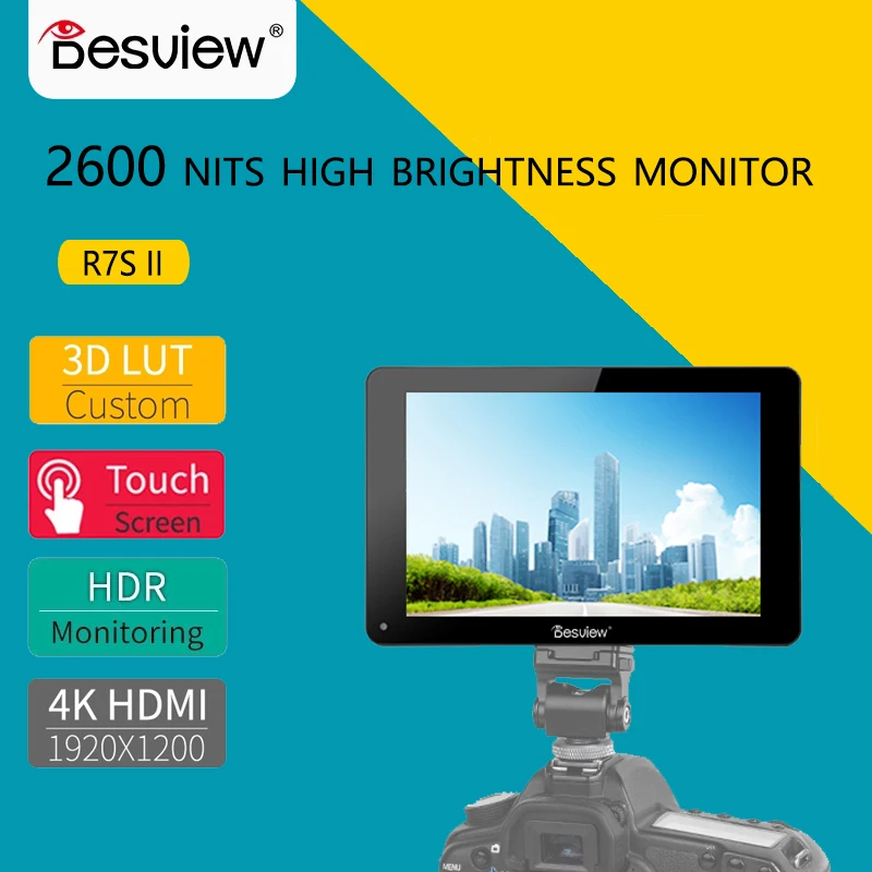 Монитор Desview Besview R7S II, 4K 7-дюймовый монитор, сенсорный экран SDI HDMI 3D LUT HDR для цифровой зеркальной камеры