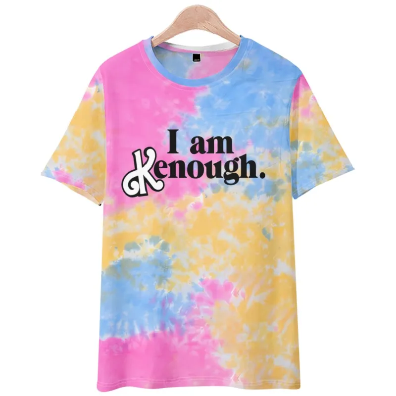 

I Am Kenough Merch Tie Dye T-shirt Cosplay Crewneck Short Sleeve Tee Men Women's Tshirt 2023 New Movie Fashion Clothes