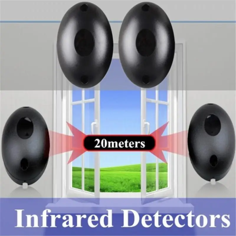 1Pair 20m Latest  Anti-rain Active Photoelectric Single-beam Infrared Sensor Obstacle Detector Anti-theft Alarm Detector