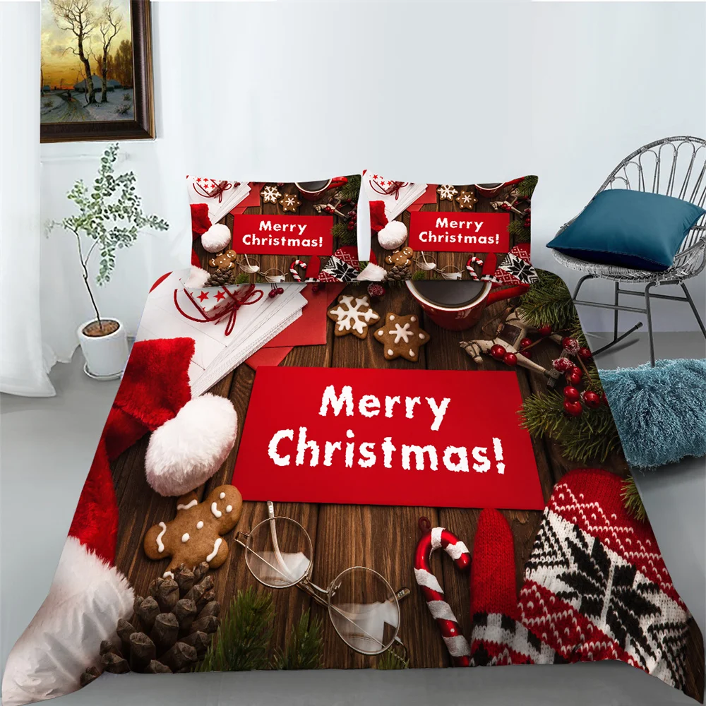 

Комплект постельного белья с 3D рисунком, рождественские пододеяльники, мужской и женский домашний текстиль, Королевский размер, покрывала для кровати