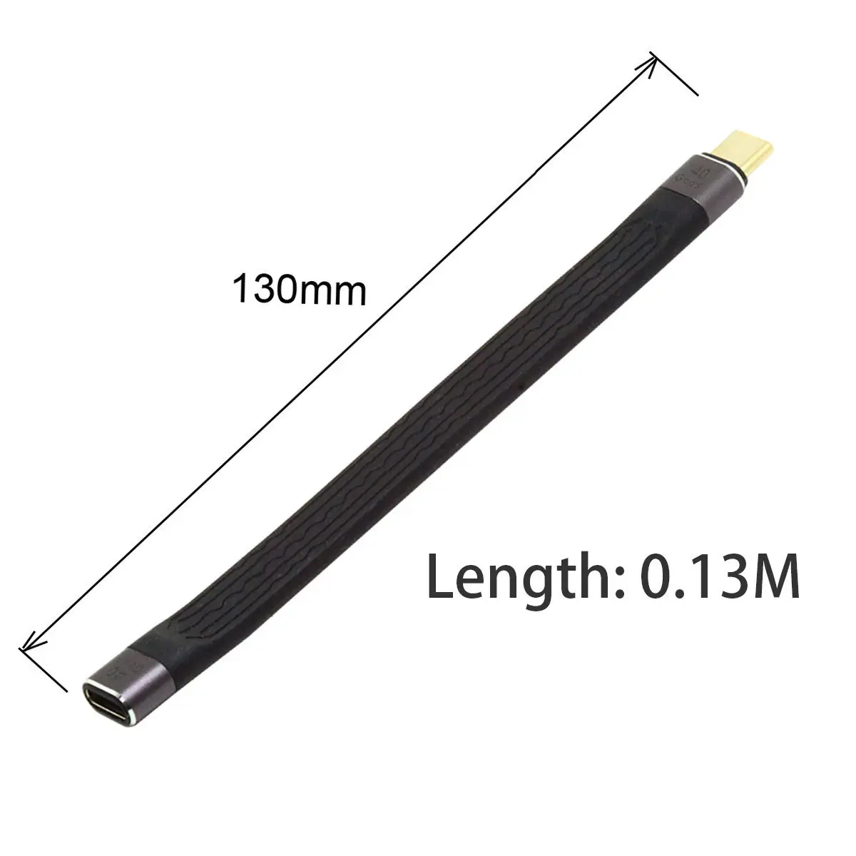 ChenYang USB-C USB4 Удлинительный кабель тонкий плоский штекер-гнездо 40 Гбит/с 100 Вт