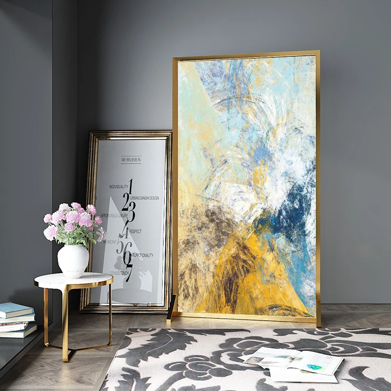 

Nordic art screen partition modern minimalist light luxury living room hotel office metal mobile screen