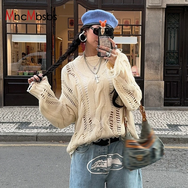 Женские вязаные свитера с круглым вырезом повседневные свободные пуловеры топ