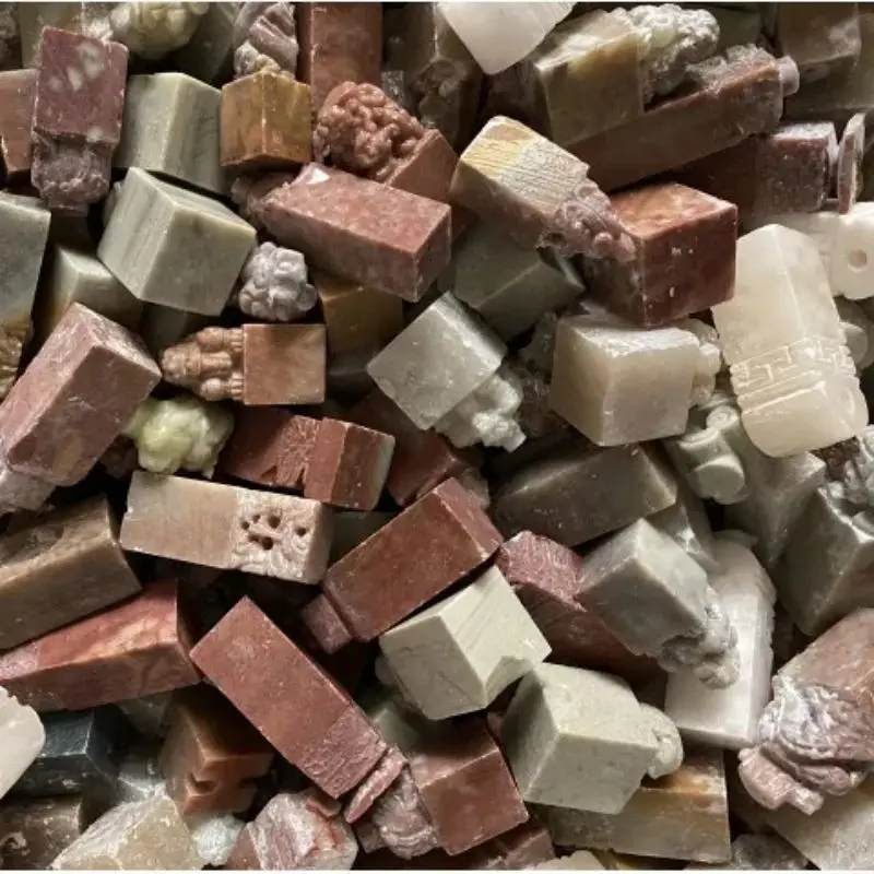 2.5Kg Defective Seal Seal Cutting Stone Practice Seal Material Shoushan Stone Dandong Stone Green Sea Stone Seal Carving Button