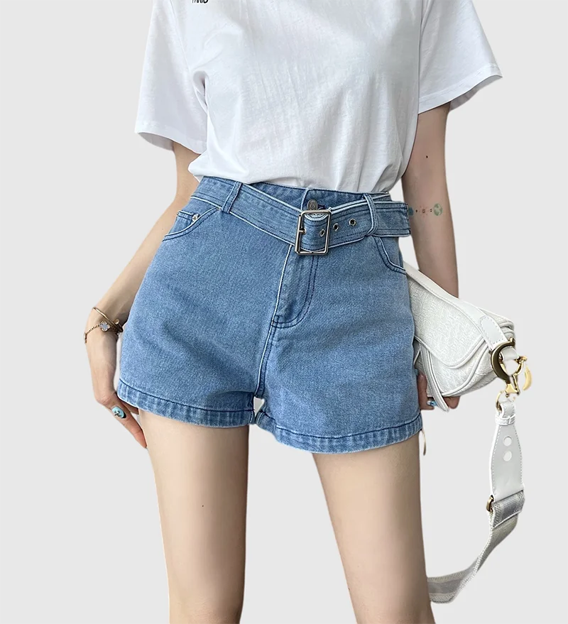 

Летняя коллекция 2022 года, Повседневная модная женская одежда, джинсовые шорты с ремнем, стили, хорошо сочетаются с вашим красивым телом