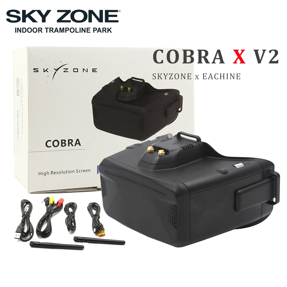 

SKYZONE Cobra X V2 1280x720 5.8G 48CH Steadyview RapidMix Receiver with Head Tracker DVR FPV Goggles Video Glasses for RC Drone