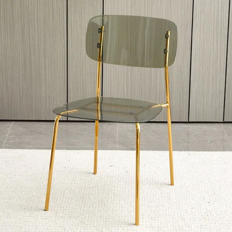 

Modern Simple Household Transparent Dining Chair Backrest Single Person Leisure Net Red Table Plastic Chair Makeup Furniture