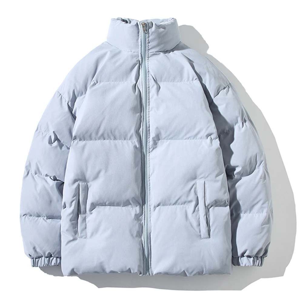 ERIDANUS 2022 New Winter Large Size Stand Collar Men's Thermal Cotton Coat Solid Color Casual Loose Thick Padded Jacket MWM146