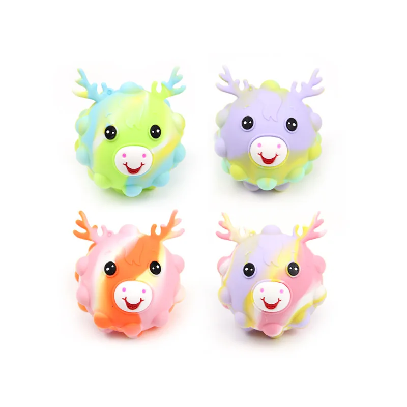 

Kawaii 3D Decompression Elk Ball Fidget Toys Balls Anti-Stress Relieve Children Sensory Soft Squishy Squeeze Toy for Kids Gifts