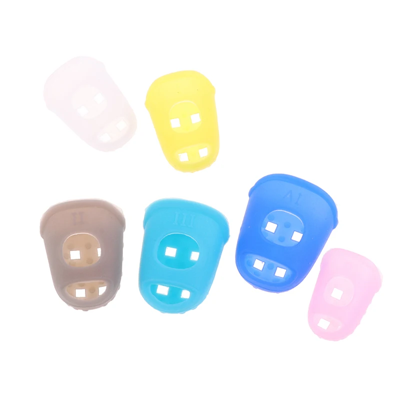 10Pcs Guitar Fingertip Protectors 5 Sizes Silicone Finger Guards Covers Caps Random Color