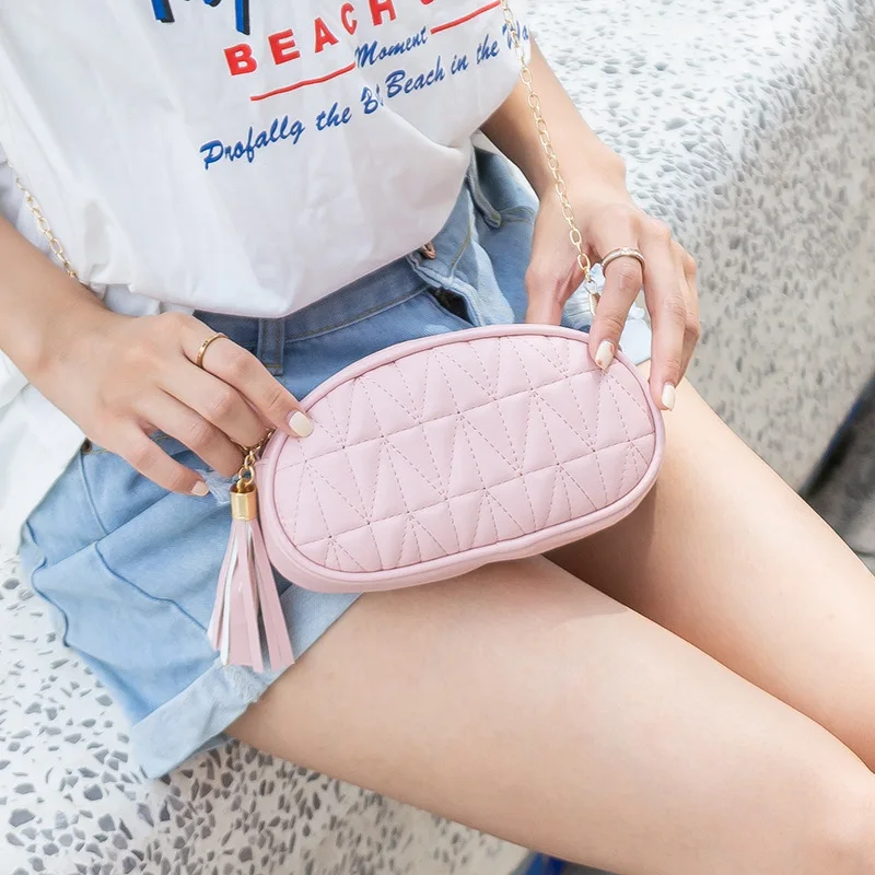 

New Women's Bag Organizer Ladies Shoulder Bag Chains Strap Thread Pink Black Coin Phone Purse Cheap items with free shipping