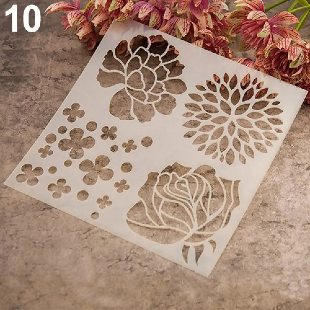 

Scrapbooking Fashion DIY Painting Template Stencil Album Cake Coffee Art Decor