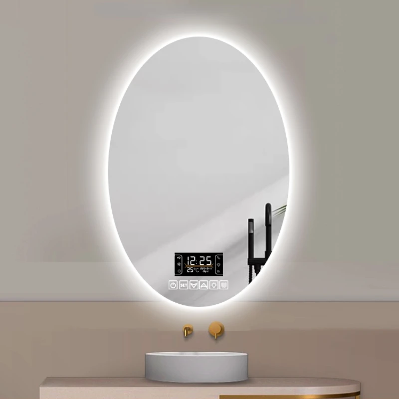 

Decorative Hanging Mirror Nordic Led Light Touch Smart Large Mirror Decoration BathroomArch Espejo Con Luz Led Bathroom Mirror