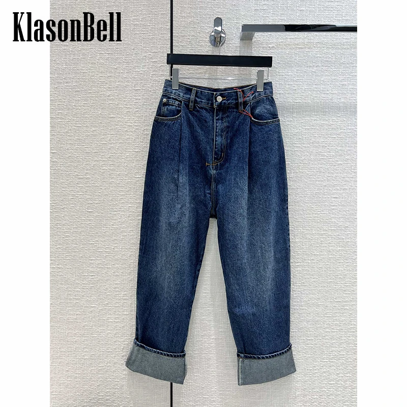 

3,17 KlasonBell винтажные хлопковые прямые джинсы для женщин