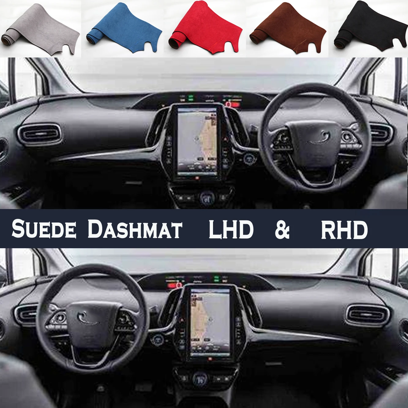 

Car Styling Suede Dash Mat Covers Dashmat Dashboard Pad Protector Accessories for Toyota Prius XW50 50 Hybrid 2016-2023 2022