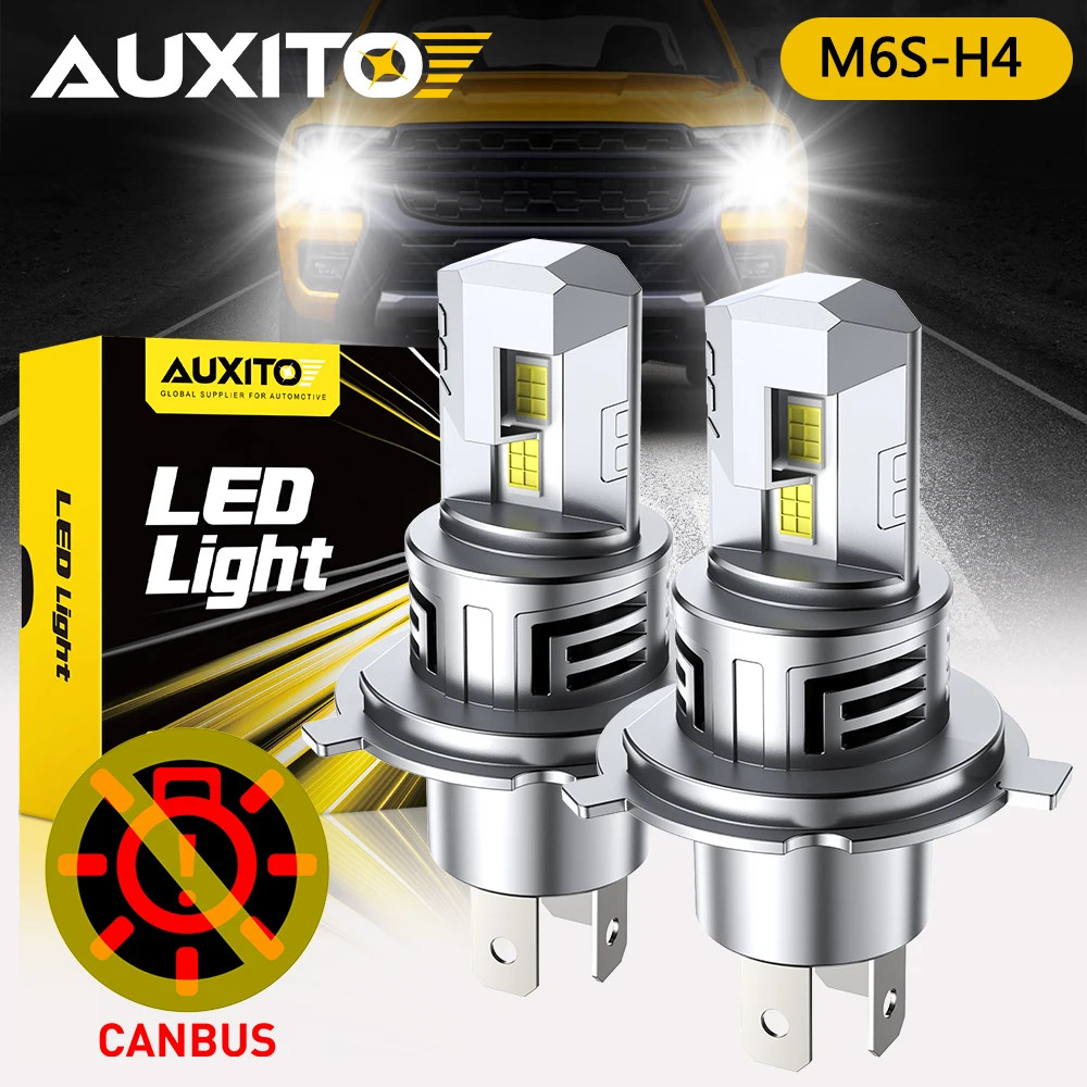 

2X AUXITO 30000LM H4 светодиодный турбо 9003 HB2 фара Canbus для KIA Honda Hyundai дальнего и ближнего света 70 Вт автоматическая лампа 12 В без мерцания