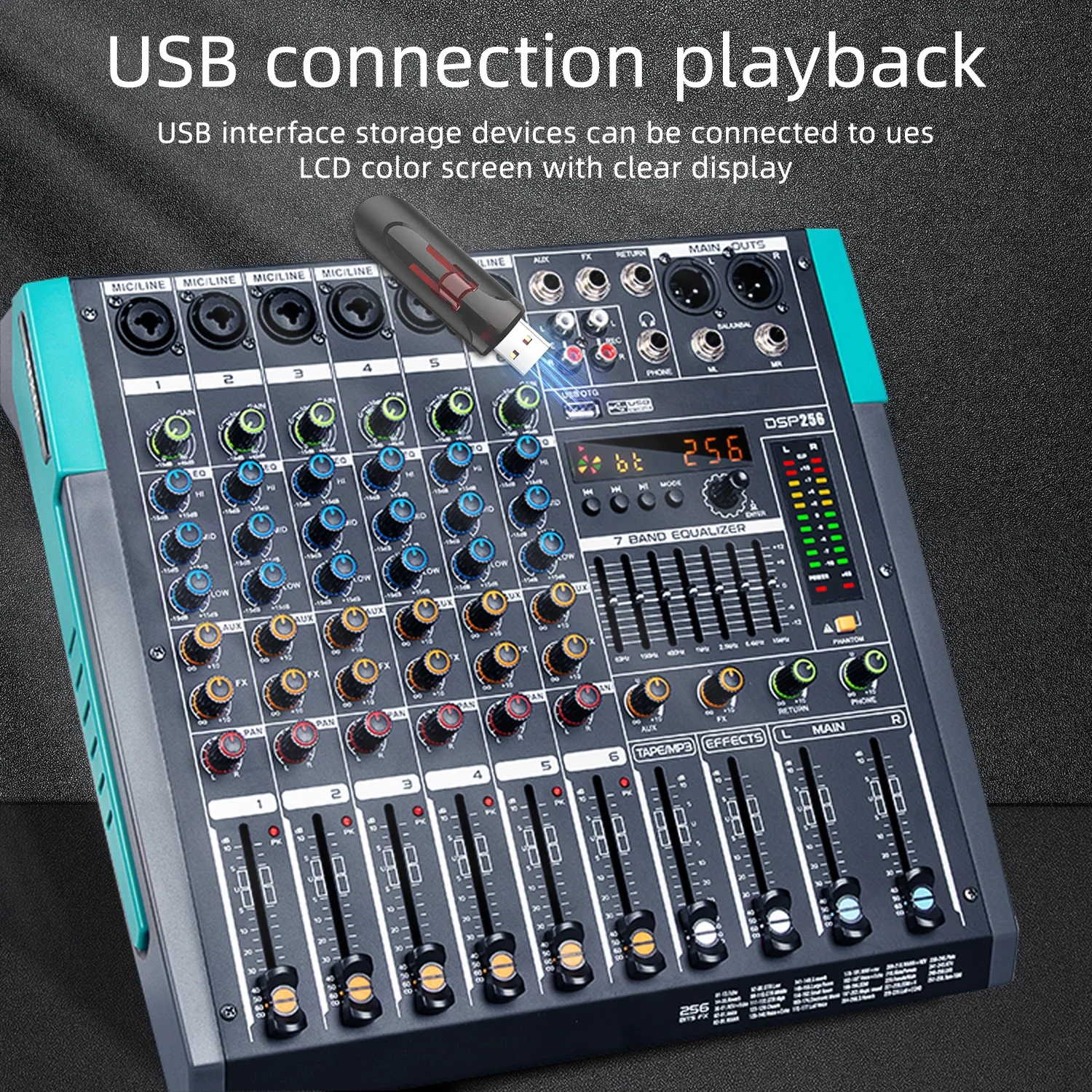 Микшерный пульт Misturador De Audio 6-моноканальный