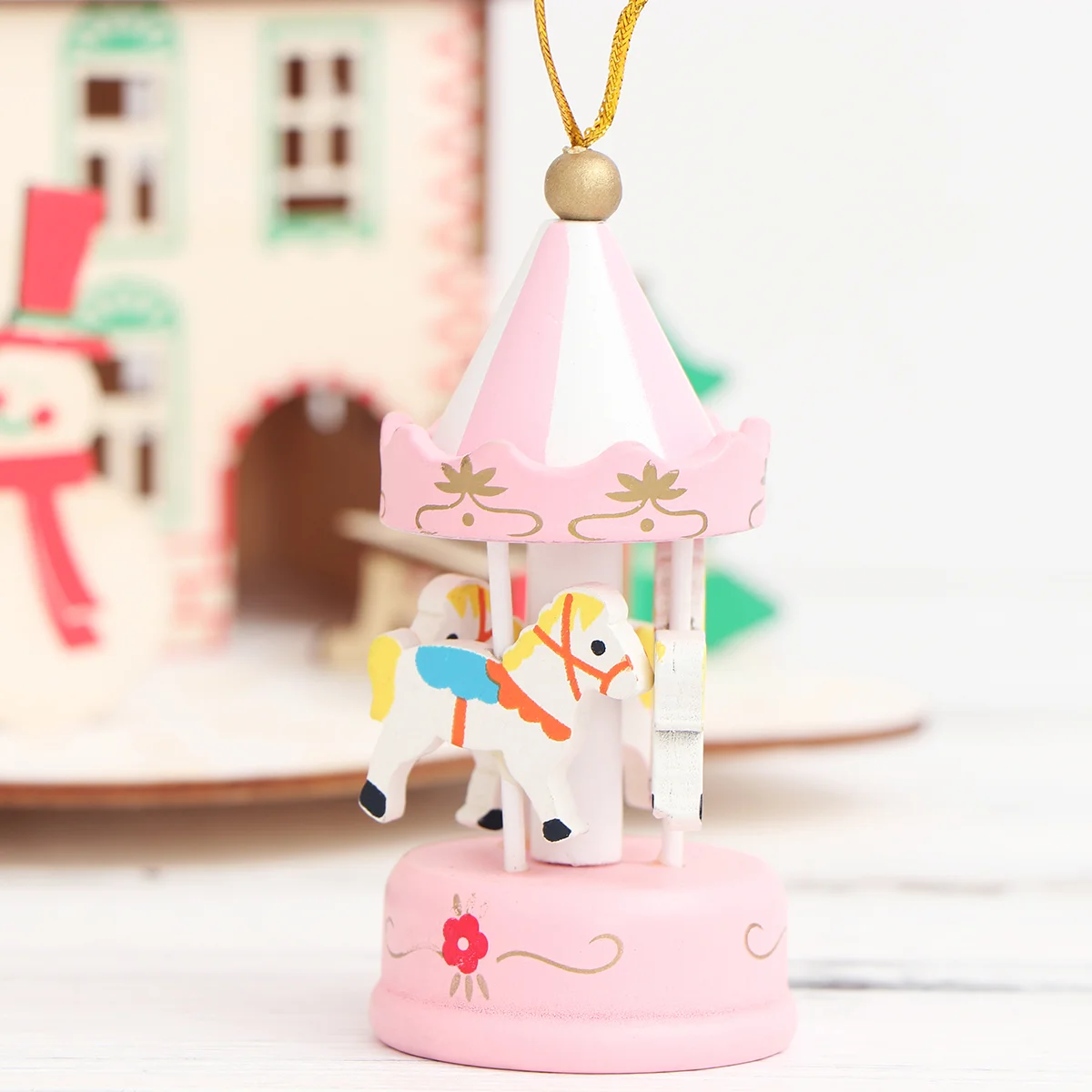 

Christmas Pendant Ornamentchristams Hanging Wood Ornaments Tree Carousel Horse Figurines
