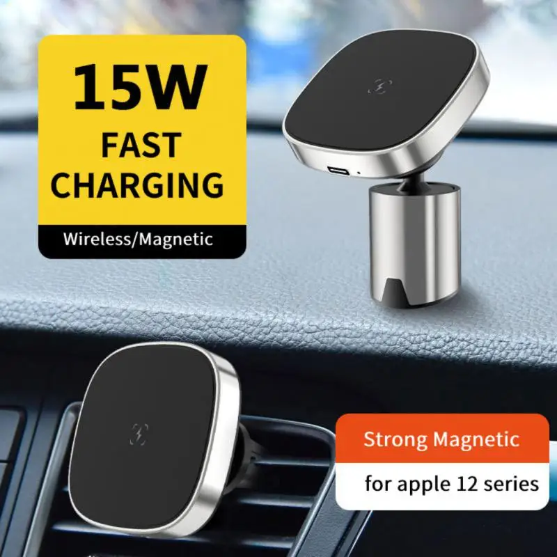 

Universal Magnetic Wireless Charger Mount Wireless Charger Qi Magnetic Car Phone Holder Aluminium Phone Holder Portable 15w