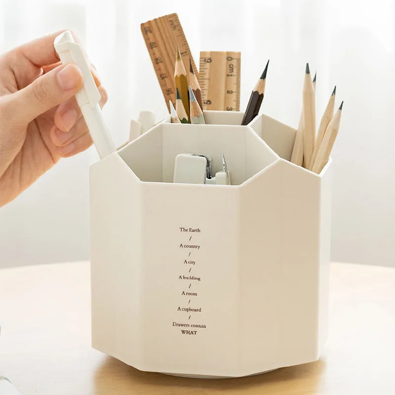 

Creative 5 Gird Desktop Organizer Pen Holder Multifunctional Desk Makeups Pencil Storage Stand Box School Office Stationery