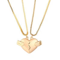 necklace heart shaped pendant anti breaking sturdy polished texture matching necklace matching necklace for daily wear