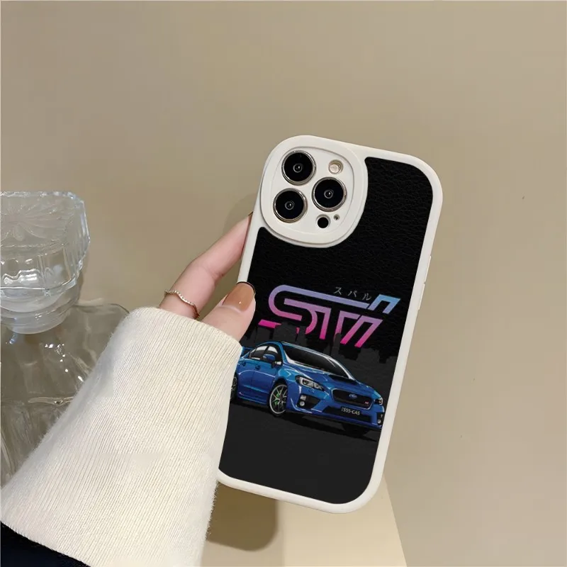 JDM Subaru WRX Sti чехол для телефона с логотипом из шкуры ягненка Iphone 14 Pro 11 13 12 Mini X Xr Xs Max 7