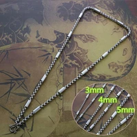 345mm punk gothic cool choker titanium steel necklace square pearl chain heavy link metal collar