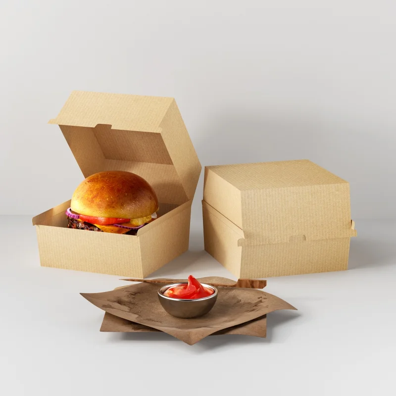 

Custom printed eco disposable restaurant food togo container take away kraft paper lunch bento packaging sandwich packing box