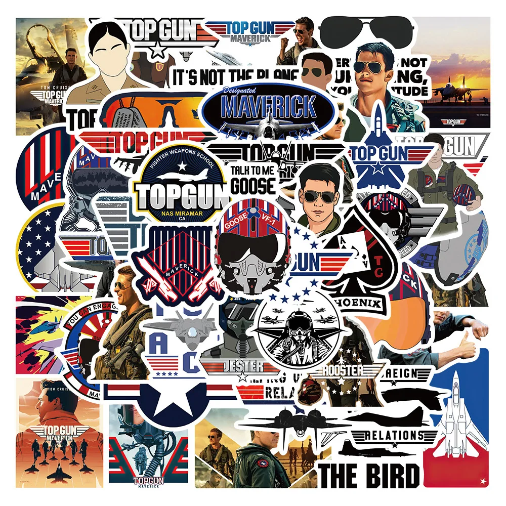 

Стикеры TOPGUN для скейтборда, холодильника, гитары, ноутбука, мотоцикла, путешествий, классические игрушки, крутые наклейки, 10/30/50 шт.