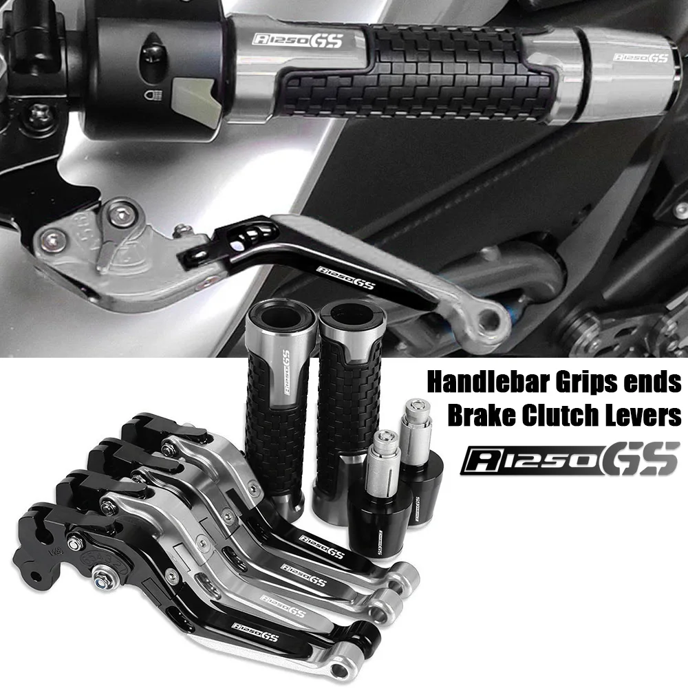 

For BMW R1250GS 2019 2020 2021 2022 2023 Motorcycle CNC Folding Extendable Brake Clutch Levers Handlebar Hand Grips ends