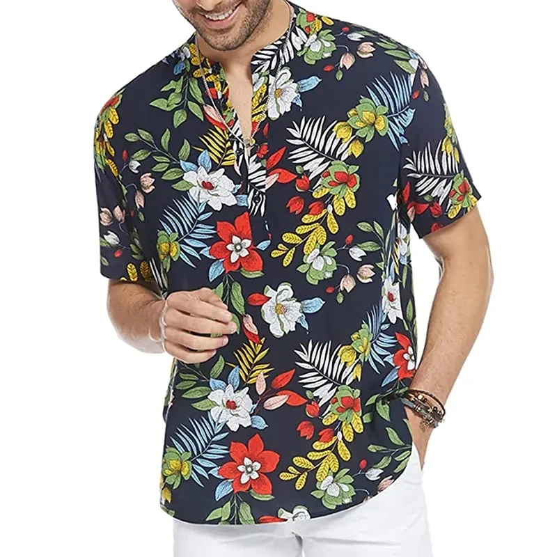 

Floral Men's Shirt Beach Casual New 3d Floral Print Crop Tops 2023 Summer Trend Oversized Shirts For Men Hawaii Harajuku Clothes