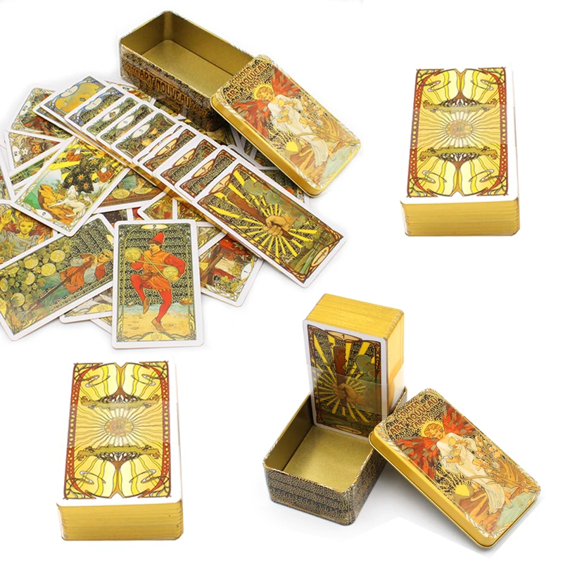 

Light Seers Tarot Deck in a Tin Box Gilded Edge For Beginners Fortune Telling Game Card Light Seer's Oracle 78 Card Deck