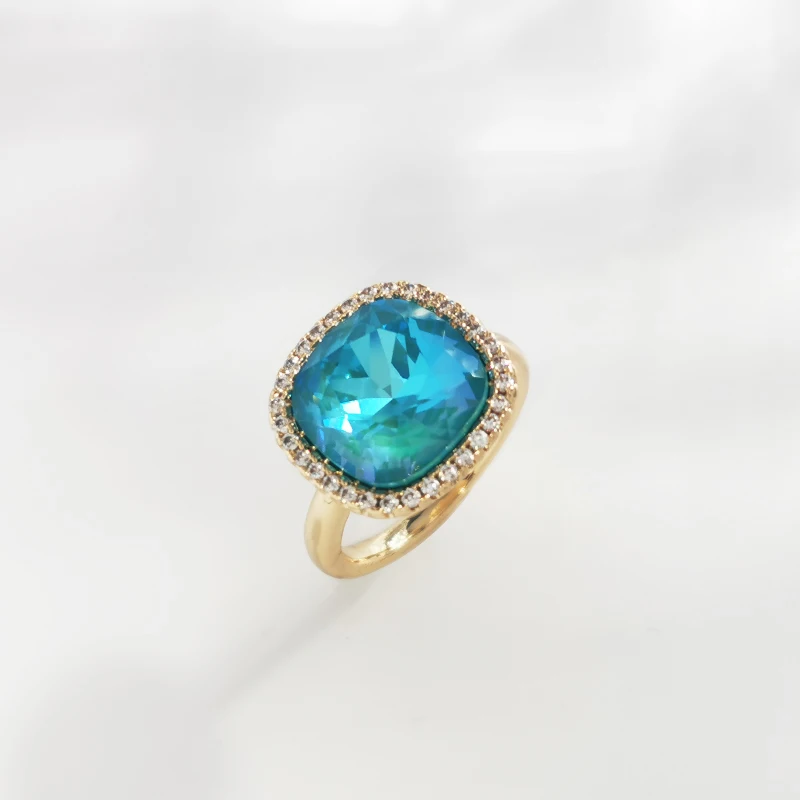 

Австрийские Модные женские кольца с кристаллами, высококачественные ювелирные изделия для подарка на День святого Валентина, роскошное кв...