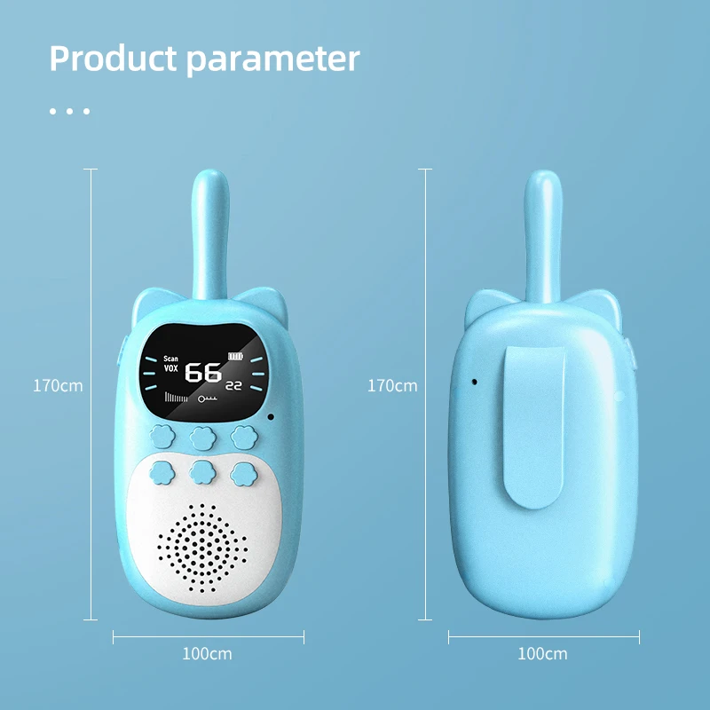 2 шт. Walkie Talkie Kids Аккумуляторная батарея 1000 мАч Трансивер Детский беспроводной