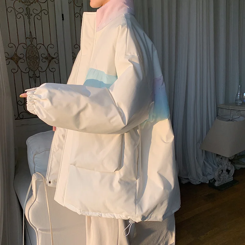 Winter Jacket Men Warm Fashion Pocket Thickened Down Jacket Men Korean Loose Thick Oversized Short Coat Mens Parker Clothes