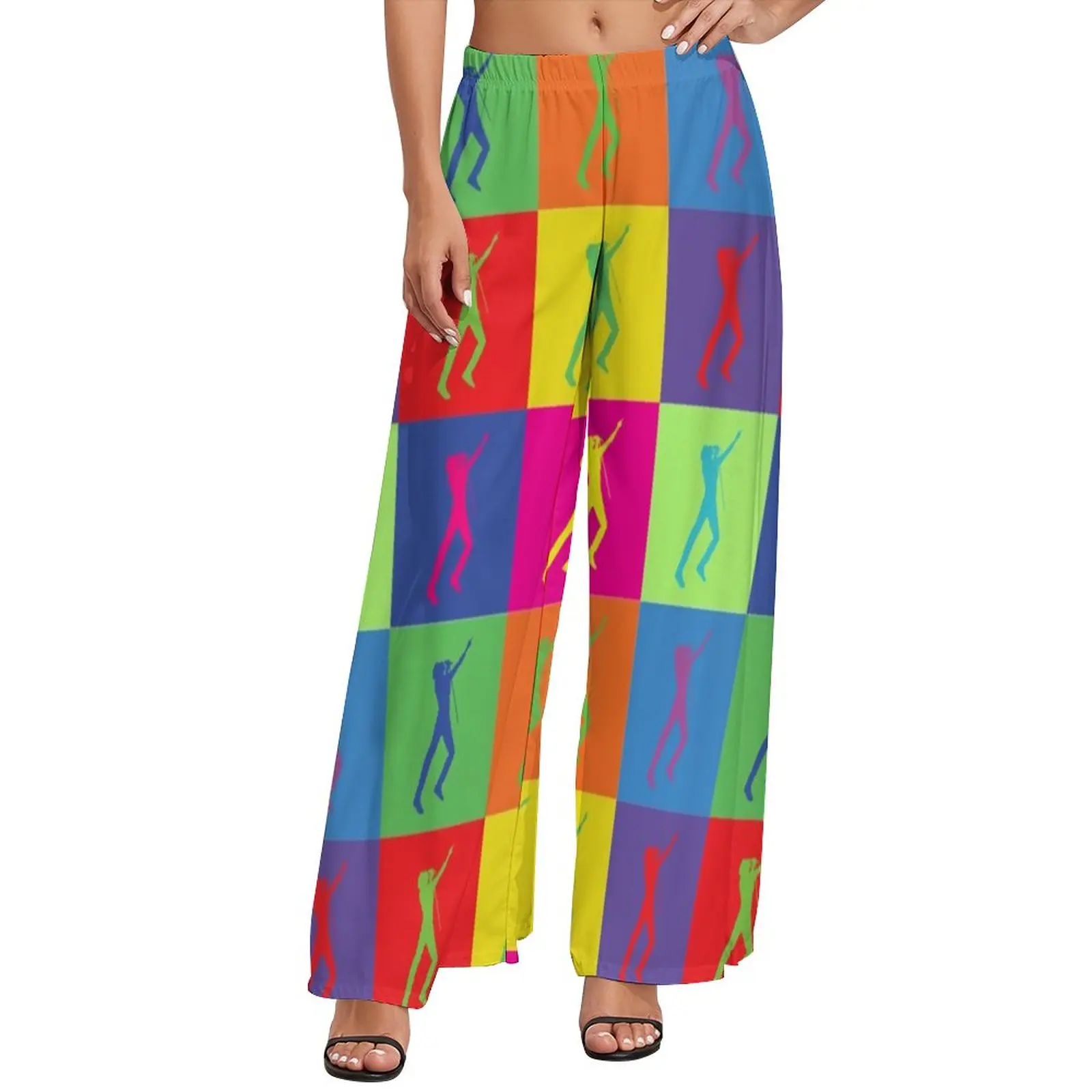 

Freddie Pop Art Pants Queen Music Print Streetwear Straight Wide Leg Pants High Waist Trendy Trousers Big Size 5XL 6XL
