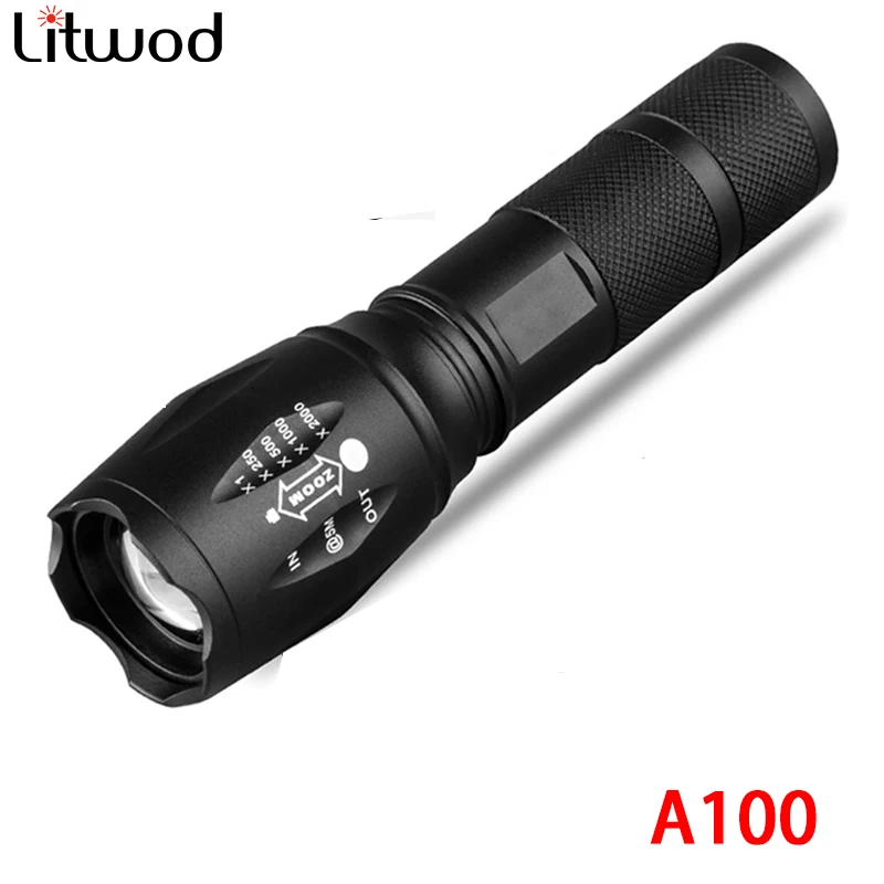

A100 Torch 18650 Battery Work Light LED Light 3800 Lumens Super Bright Torch V6/L2/T6 Camping Light 5 Modes Zoom Bike Light